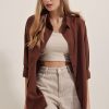 پیراهن 3900 زنانه اورسایز قهوه‌ای Bigdart