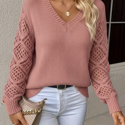 ژاکت بافتنی زنانه با طرح دستبافت
