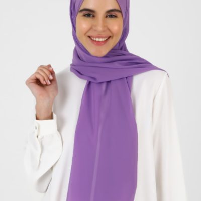شال کِرپ شیفون قهوه‌ای روشن - Leylak