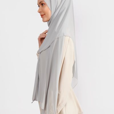 شال کِرپ شیفون قهوه‌ای روشن - Soft Gri
