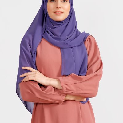 شال کِرپ شیفون قهوه‌ای روشن - Pastel Mor