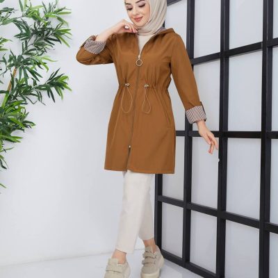 کت و کاپشن زنانه قهوه‌ای Race Fashion