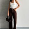 شلوار جین Kahve Boy زنانه قهوه‌ای Macharel Jeans