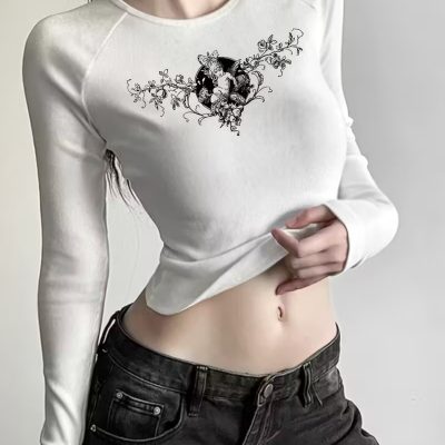 بلوز گوتیک آستین بلند با طرح پشت - Design 4