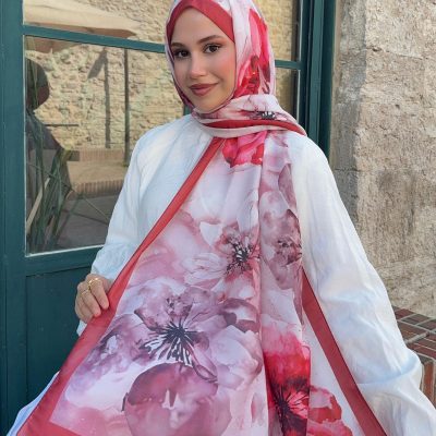 شال طرح رترو پنبه‌ای مشکی و سفید ps2 - Karışık