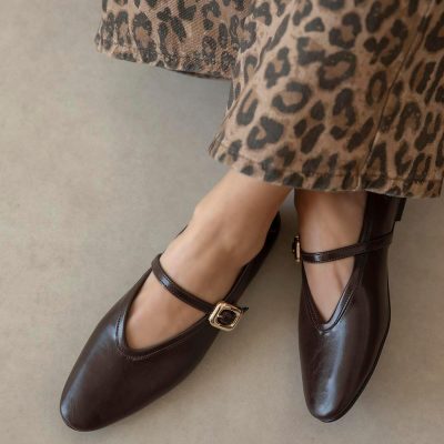کفش بابت چرم زنانه استونی مدل کریشیک مشکی - Kahve