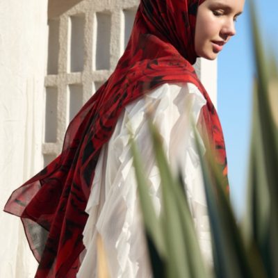 شال لوکس تابستانی Alice مشکی - Rose Bordo