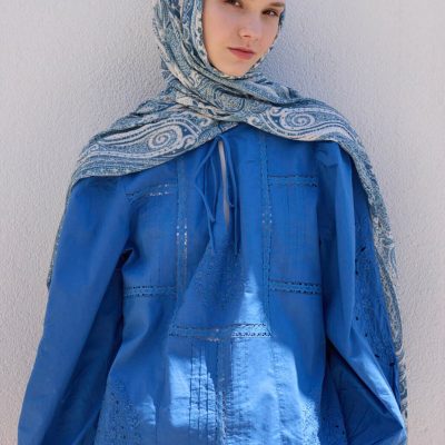 شال لوکس تابستانی Alice مشکی - Soft Mavi