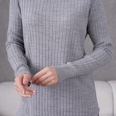 بلوز مادر با جزئیات بافتنی - خاکستری