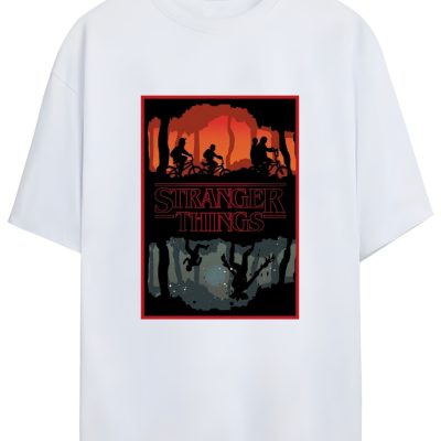 تیشرت مردانه و زنانه STRANGER THINGS پنبه‌ای - BeyazBeyaz(MODEL8)