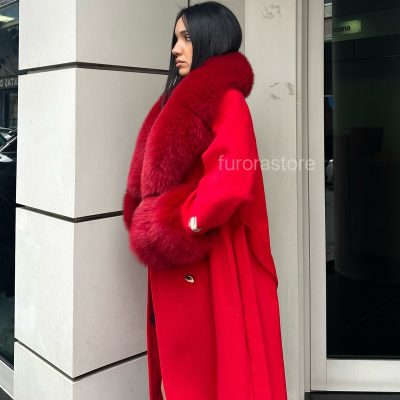 کت و کاپشن زنانه اورسایز قرمز Modateks