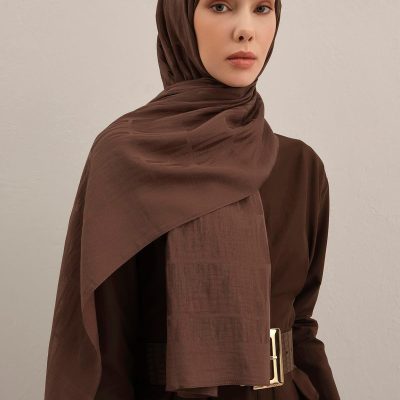 شال لیوسل - مدل 3 - رنگ قهوه تلخ 10 - kahve