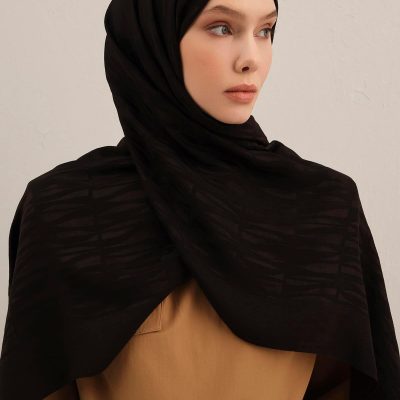 شال لیوسل - مدل 3 - رنگ قهوه تلخ 10 - siyah1