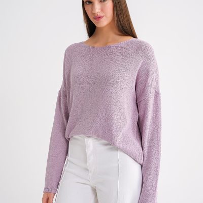 پیراهن زنانه 6933 یقه قایقی نازک فصلی تریکو مشکی - یاسی