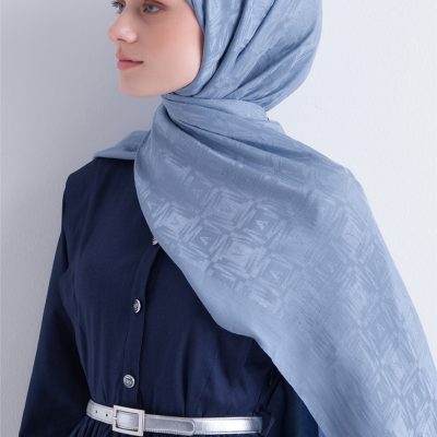 شال Lyocell Naia Kare مونوگرام 6 02 - BEBE MAVİSİ