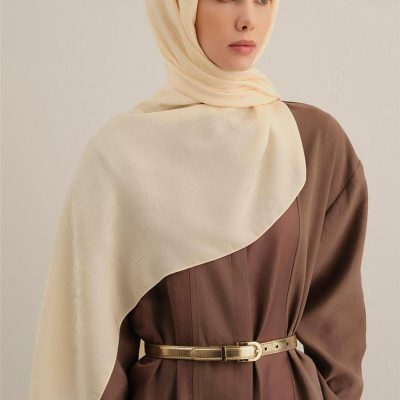 شال Lyocell Naia Kare مونوگرام 6 02 - کرم