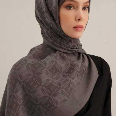 شال Lyocell Naia Kare مونوگرام 6 02 - دودی