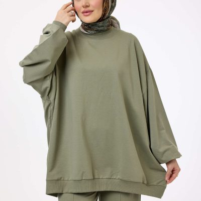 سویشرت زنانه بلند و گشاد مدل 3044 - راحت و اسپرت - Ada Çayı