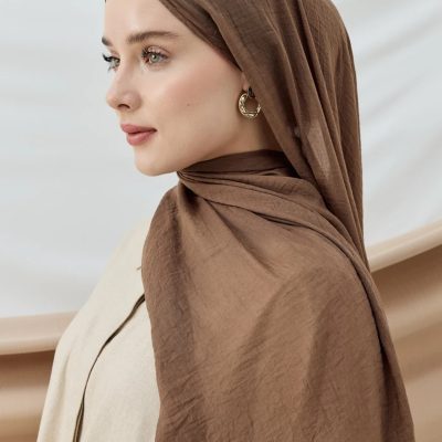 شال سری آیه - رنگ خاکستری - قهوه‌ای
