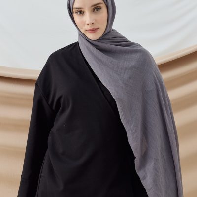 شال سری آیه - رنگ خاکستری - koyu gri