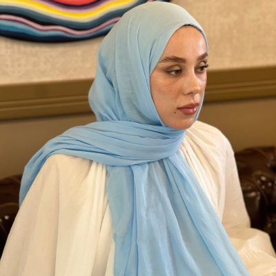 شال سری آیه - رنگ خاکستری - airy blue