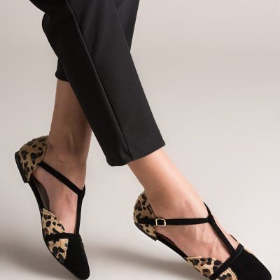 کفش بابت زنانه پودرا/تن مدل B726881802 - Leopar/Siyah