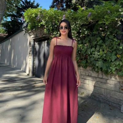 لباس مجلسی زنانه شیک با پارچه ساتن و دوخت دقت بالا - شرابی