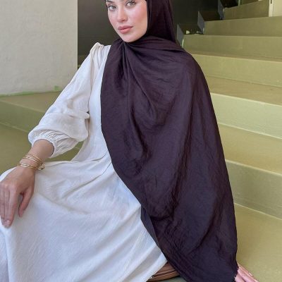 شال ارگانیک پریمیوم آجی قهوه‌ای