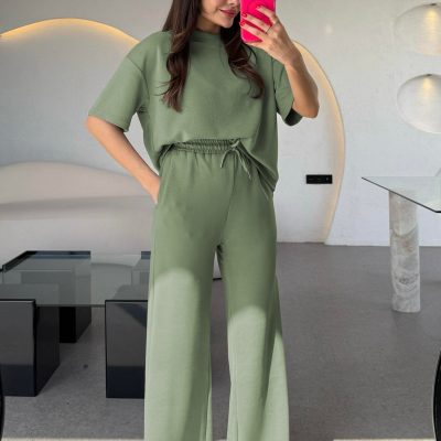 ست تاپ و شلوار زنانه مدل تابستانه ترند - سبز