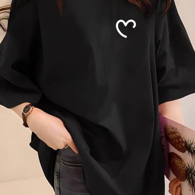 YARIM KALP BASKILI OVERSİZE UNISEX KADIN/ERKEK TİŞÖRT