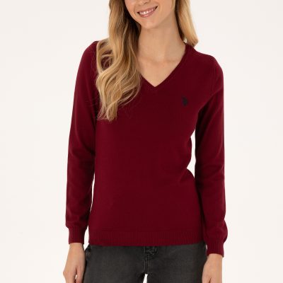 بافت زنانه شرابی U.S. Polo Assn.
