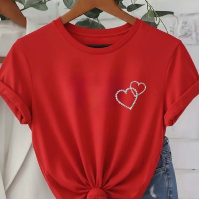 تیشرت اورسایز طرح قلب GOOD NIGHT - KIRMIZI4