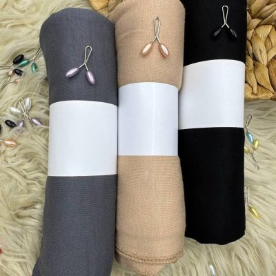 ست ۳ عددی شال پنبه‌ای - Koyu Gri-Bej-Sİyah