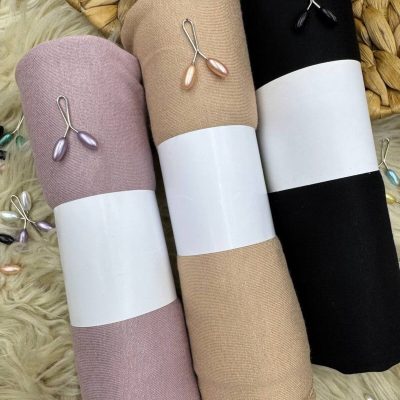 ست ۳ عددی شال پنبه‌ای - AÇık Pembe-Siyah-koyu Bej