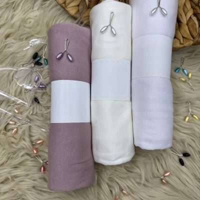 ست ۳ عددی شال پنبه‌ای - Beyaz-Ekur-koyu Pembe