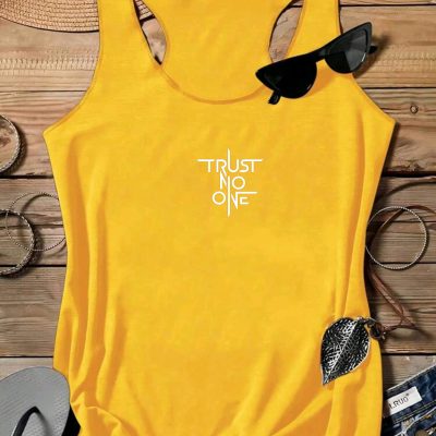 تیشرت زنانه TRUST NO ONE مخصوص شنا و دویدن - Sarı