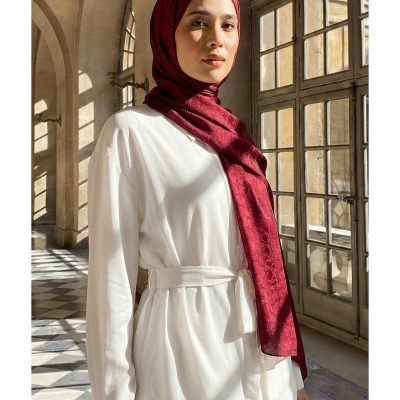 شال پرو لا پریمیوم ژاکارد مشکی - شرابی