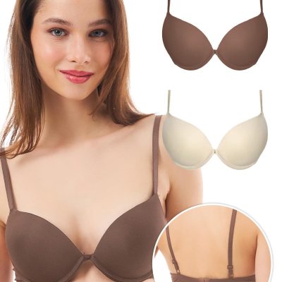 سوتین بالا برنده Lol Up Push Up بالنی قهوه‌ای - Renkli-3