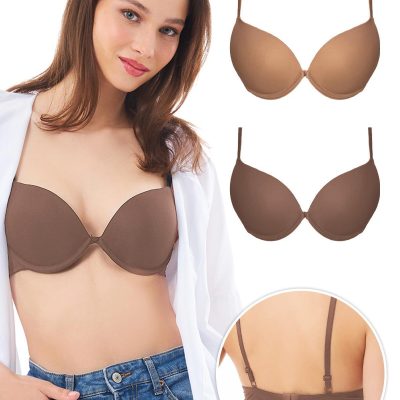 سوتین بالا برنده Lol Up Push Up بالنی قهوه‌ای - Renkli-2