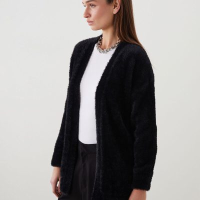 هیرکا پلوش زنانه یقه شال LCW Modest - مشکی