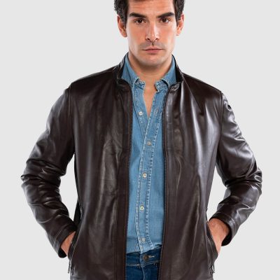 کت چرم اصل مردانه - KAHVE DR
