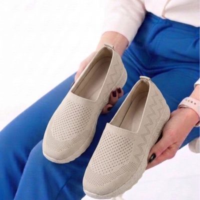 کفش زنانه اسپرت روزمره با کفی ارتوپدی مدل بابلت - Beyaz-1