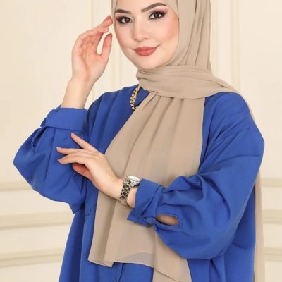 شال دوز شانتون ساده - بژ