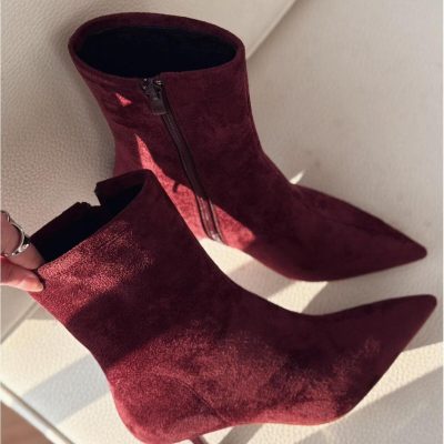 چکمه زنانه زرشکی I Love Shoes