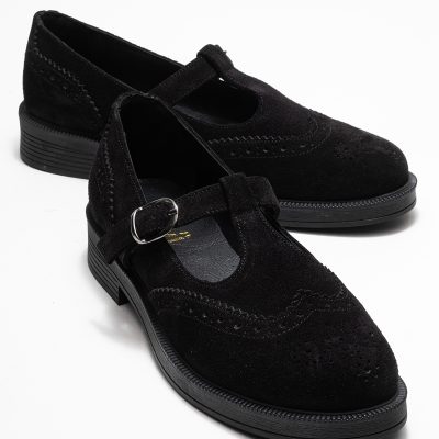 کفش لوفری زنانه چرمی مشکی Luvishoes