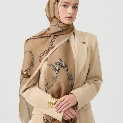 شال کتان توئیل لینکاژ نارنجی - Linkage Camel