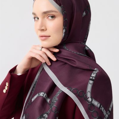 شال کتان توئیل لینکاژ نارنجی - Linkage Mürdüm