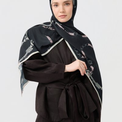 شال کتان توئیل لینکاژ نارنجی - Linkage Pudra