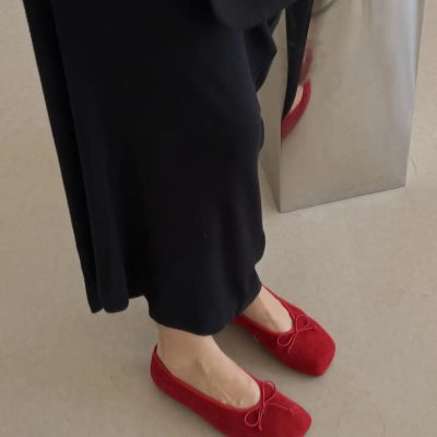 کفش بابت زنانه چرم طبیعی Mumu - قرمز