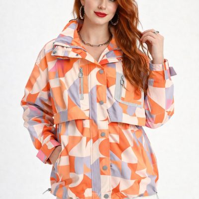کت و کاپشن زنانه نارنجی Ilkcet Moda
